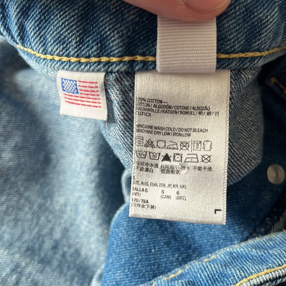 American Apparel Blue Denim Button Front Mini Skirt Size Large - Picture 4 of 5